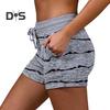 Women's Summer Beach Shorts Casual Elastic Drawstring Sports Bottom Mid-Waist Yoga Shorts Pants with Pockets