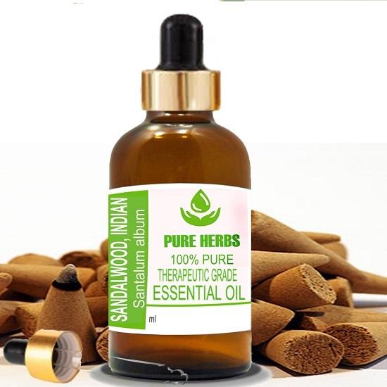 

Pure Herbs Sandalwood Indian (Santalum album) Pure & Natural Therapeutic Grade Essential Oil Glass 5 ml