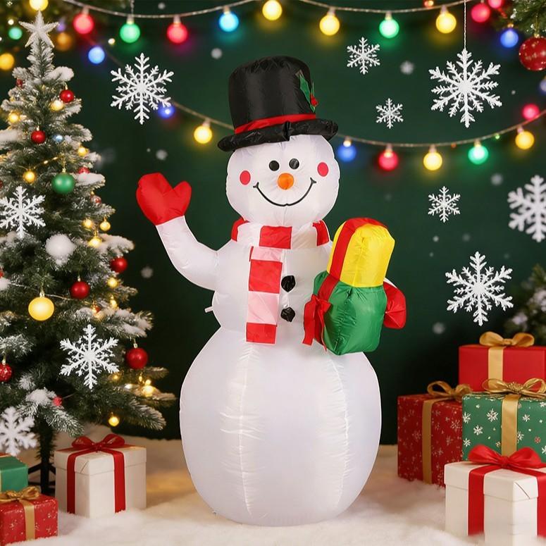 Christmas Inflatable Snowman Decor With Led Lights For Holiday Party Festivities