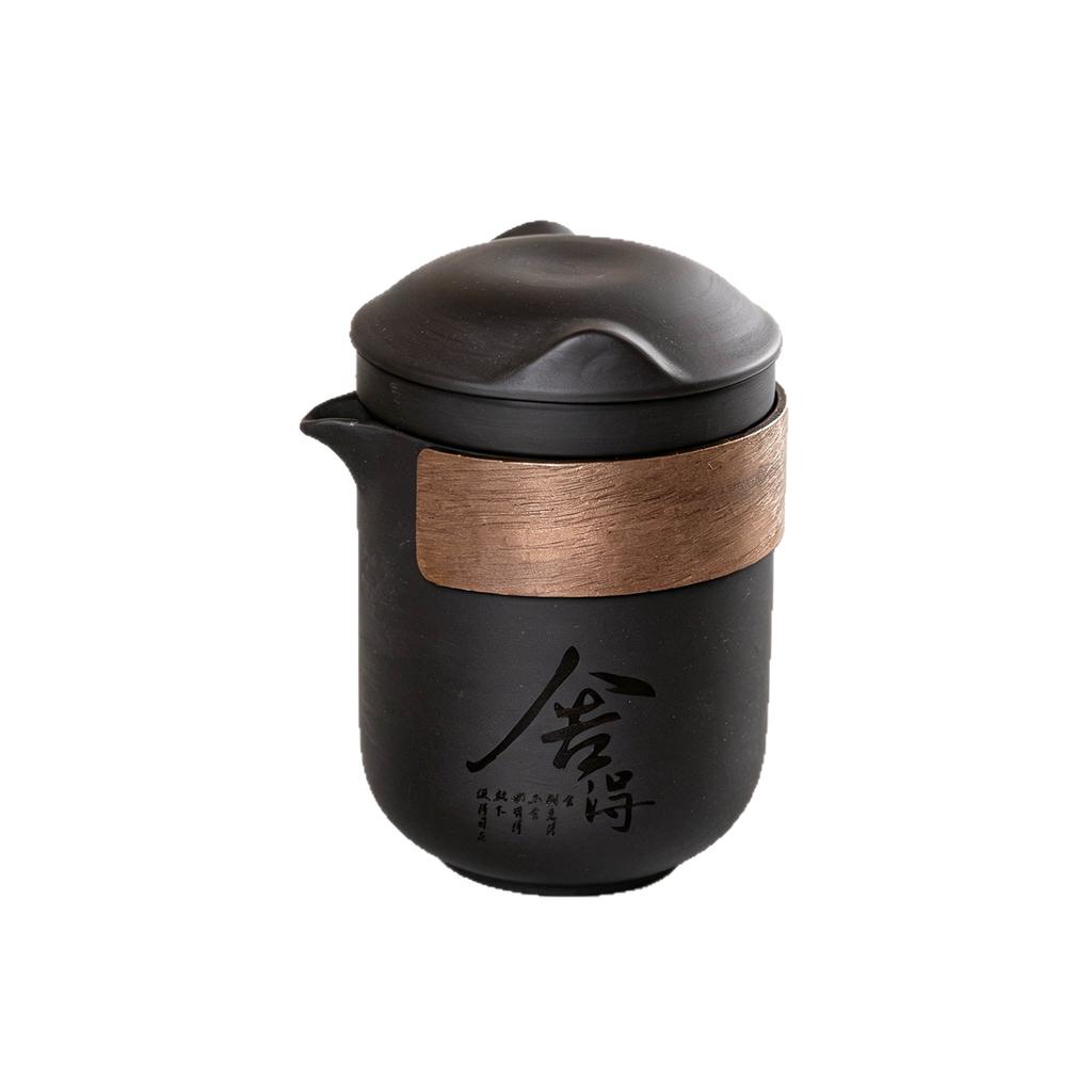 Purple sand travel tea set, small set, express cup, one pot, six cups, portable bag, outdoor camping activities, gifts