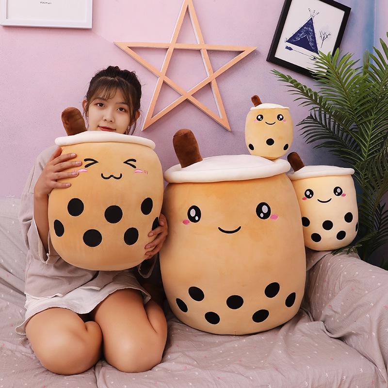 Plush Pearl Milk Tea Cup Hug Pillow Doll