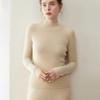 Classic Women's Cashmere Knit Pullover: Striped Half-High Collar, Solid Color, Autumn/Winter Commute Sweater