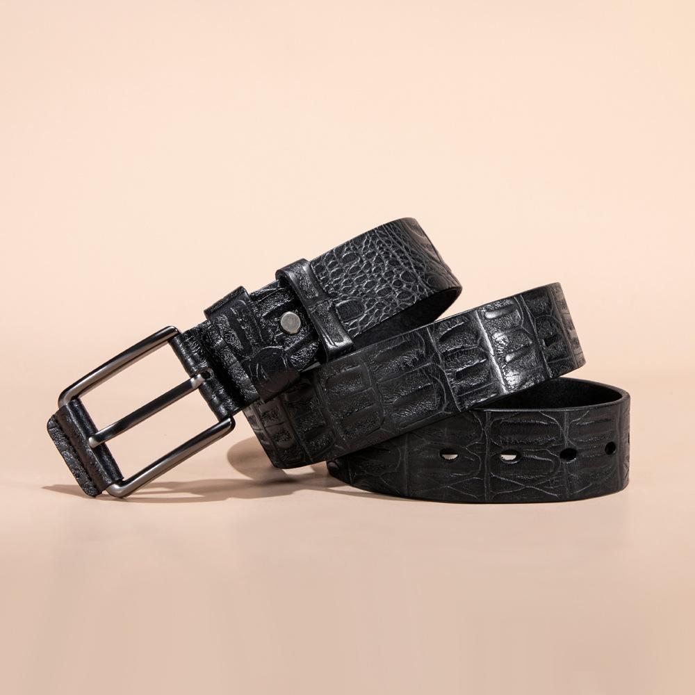 First Layer of Foreskin Head Belt Men's Belt Real Cowhide Belt Casual Pin Buckle Belt