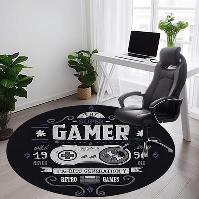 1 Stück Super Gamer Büro Runder Teppich, Unter Bürostühlen Schlafzimmer Wohnzimmer Heimdekoration, Raumdeko