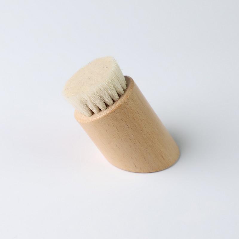 Houten Handvat Gezichtsborstel Wol Reinigingsborstel Schoon Handmatig Zachte Gezichtsmassager Huidporiën Reinigingsborstel Gezichtsverzorgingsborstel Schoonheidstool