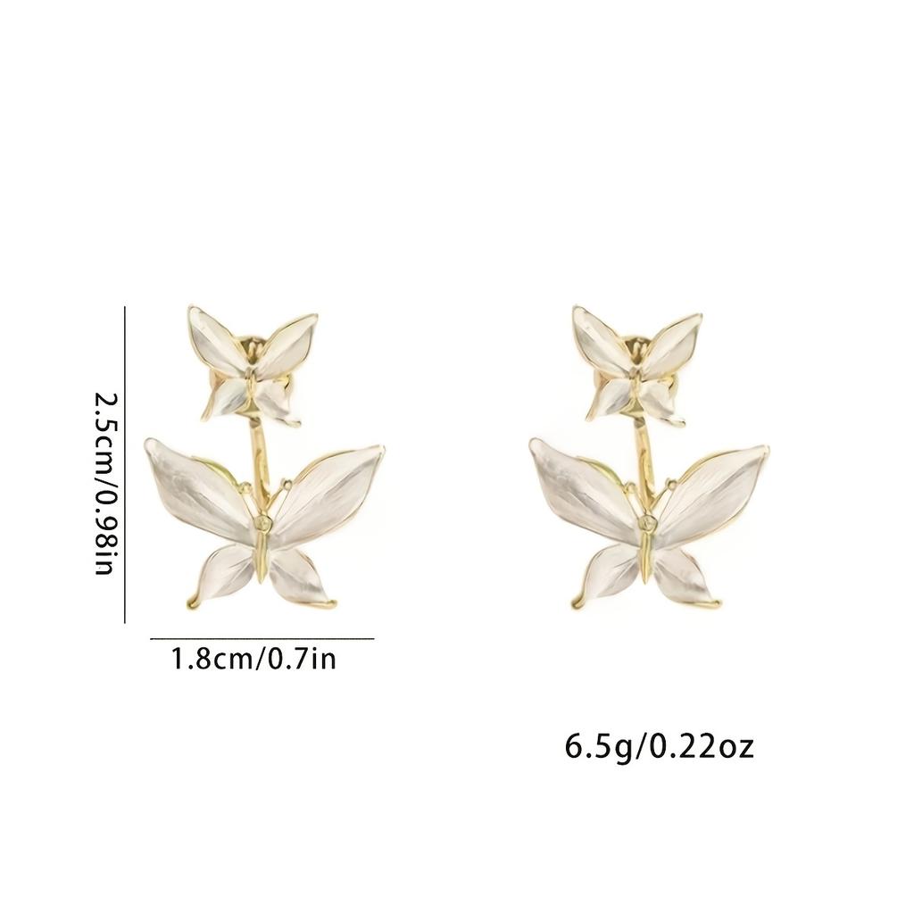 2-in-1 Butterfly Earrings for Women, Convertible Design Dangle Jewelry Stylish Unique Daily Gift