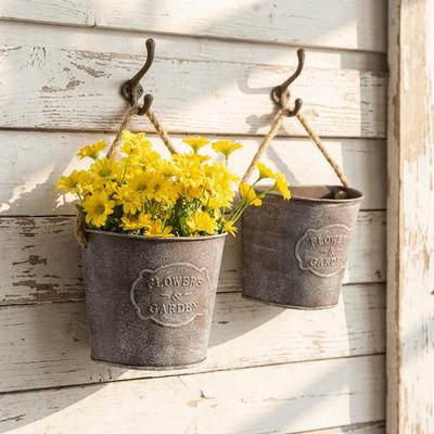 Kreativer Vintage Hängeblumentopf Halbkreis Eisen Wandmontierter Pflanzer Landhausstil Hängekorb Balkondekoration
