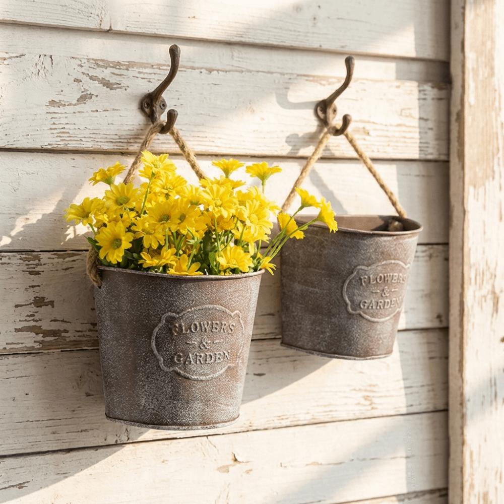 Semicircle Wall Mounted Planter Country Style Wall Flower Holder Flower Vase  Succulent Plant