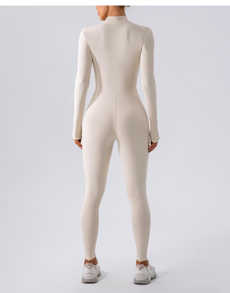 European & American Winter-Style Velvet Brushed Warm Yoga Onesie - Long-Sleeved Fitness Tights for Women