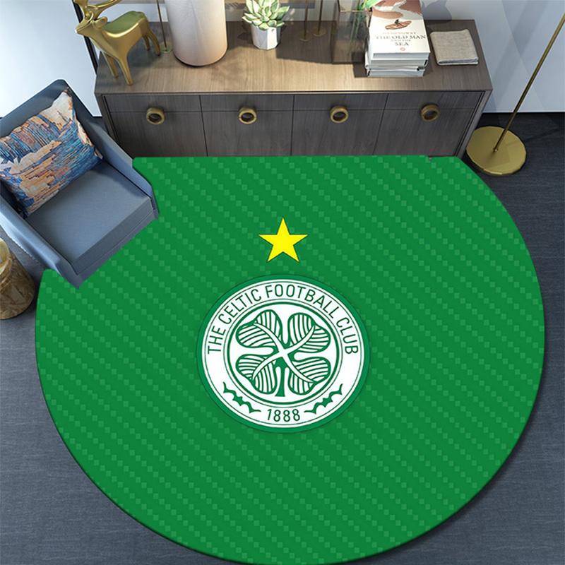 Celtic FC2 Round Area Rug,Carpet Rug for Living Room Bedroom Sofa Playroom Decor,Non-slip Floor Mat