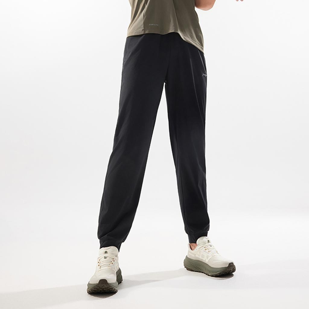 Li Ning Moisture Wicking Quick Dry Knitted Sports Pants Men Bottoms Black AKLV167-2