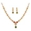 Traditional Micro Gold Plated Multi Color AD American Diamond Jewellery Necklace Jewellery Set for Women and Girls