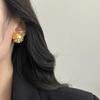 Three-Dimensional Gold Flower Stud Earrings, Niche Atmosphere, Light Luxury, Simple Earrings, Cold Advanced Exquisite Retro
