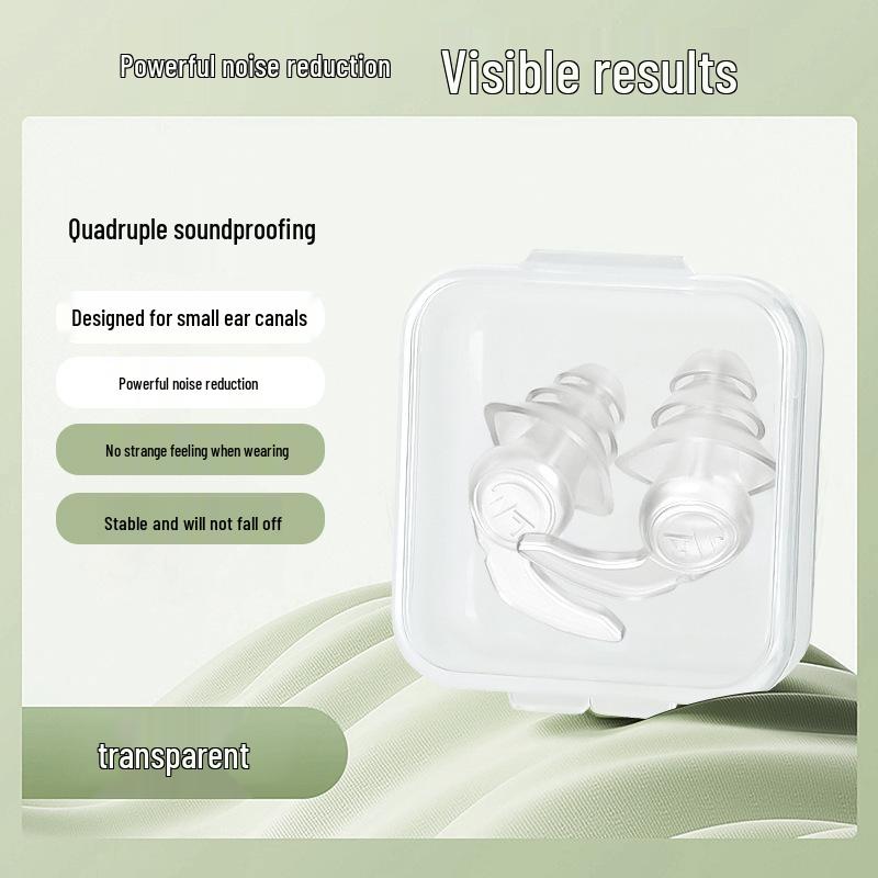 Silicone Noise-Canceling Earplugs for Sleeping and Studying, Portable In-Ear Design, Available for Quick Use.