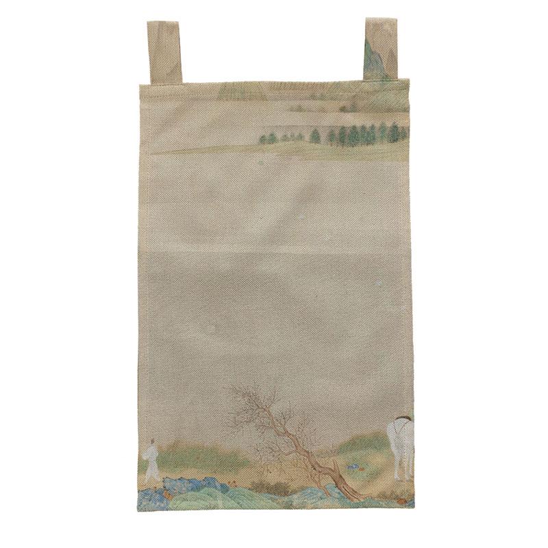 Chinese Ink Style Short Curtain Homestay Restaurant Signboard Teahouse Partition Kitchen Hanging Curtain Noren Decor Drapes