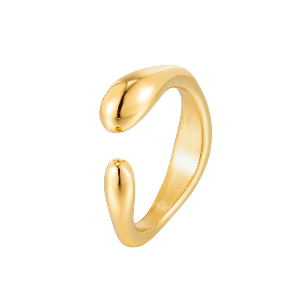 Irregular Geometric Opening Ring Niche Simple And Versatile Women'S Ring Jewelry Electroplated Titanium Steel A