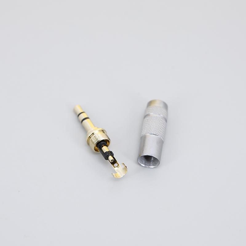 Gold Plated Silver 3.5mm 3 Pole Stereo Male Repair Headphone Jack Plug Cable Audio Headphones Connector Wire Soldering Cover