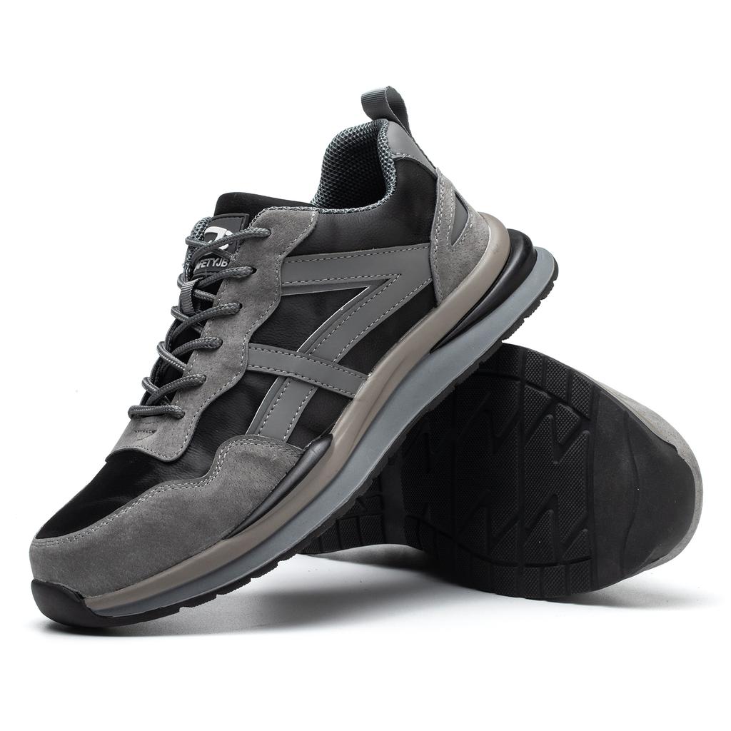 JB669 Großhandel Top Qualität Sicherheitsstiefel Grau Durchtrittsicher Zehenschutzkappe Stahlkappe Sicherheitsschuhe Herren Mesh Sportschuhe