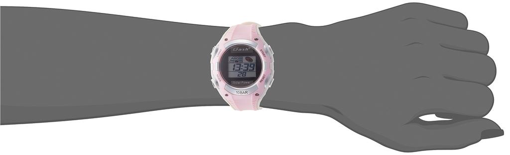 ALIAS Dash Solar Digital Watch Waterproof Multifunction Backlight Urethane Strap Black Dial ADWW16032SOL17 Women's Pink