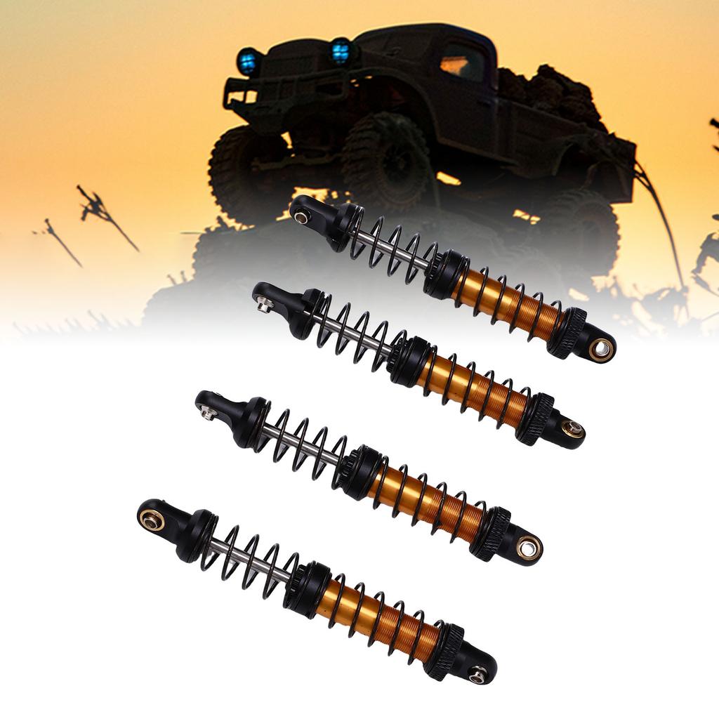 4 Pack Metal RC Car Shock Absorbers High Strength 90mm RC Car Shocks for 1/10 Scale Models with 8 Sp
