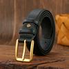 Women'S Alloy Leather Belt, Simple Temperament Belt, First Layer Cowhide Retro Pin Buckle Belt