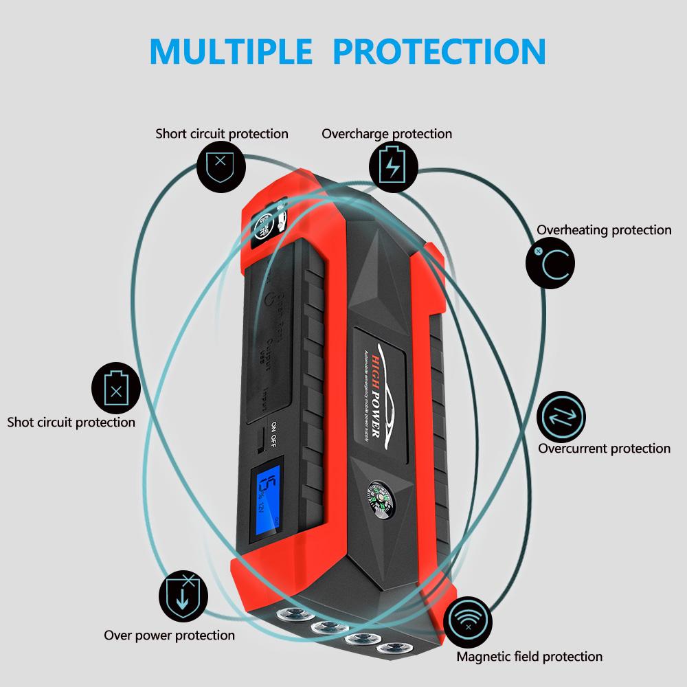 Buy Car Emergency Power Starter High Power Capacity 12000Mah Power