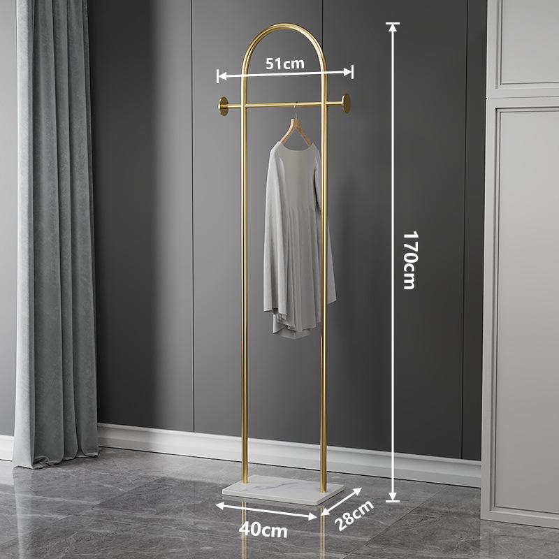 Nordic Marble & Metal Floor-standing Coat Rack, Foldable Wrought Iron Clothes Rack.