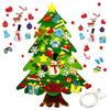 DIY Felt Christmas Tree with 5m LED Lights 3-Foot Tall Wall Hanging Decor with Detachable Ornaments Montessori Holiday Activity for Kids And Home