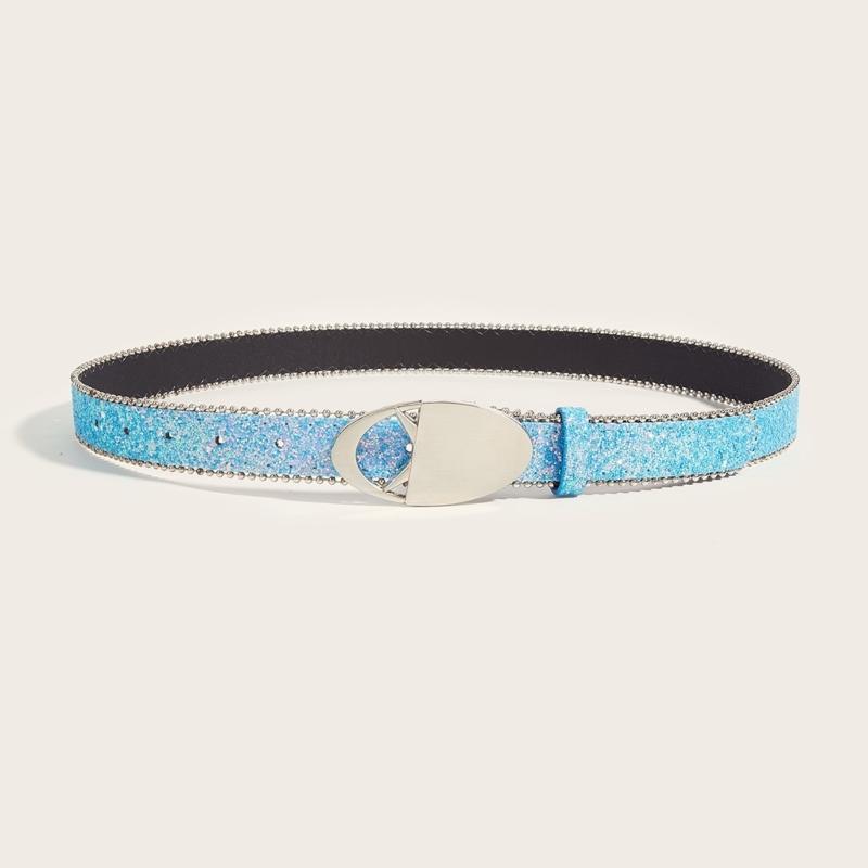 Modern Women Jeans Belt Round Buckle Punk Belt Impressive Style for Beach