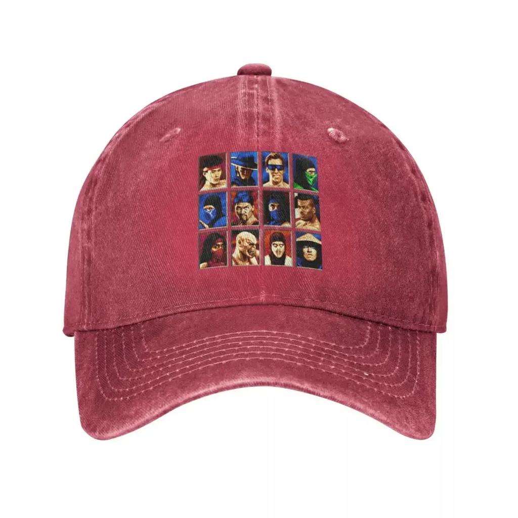 Mortal Kombat Select 16 Bit Retro Gamer Baseball Cap Unisex Distressed Denim Washed Snapback Hat Outdoor Activities Caps Hat