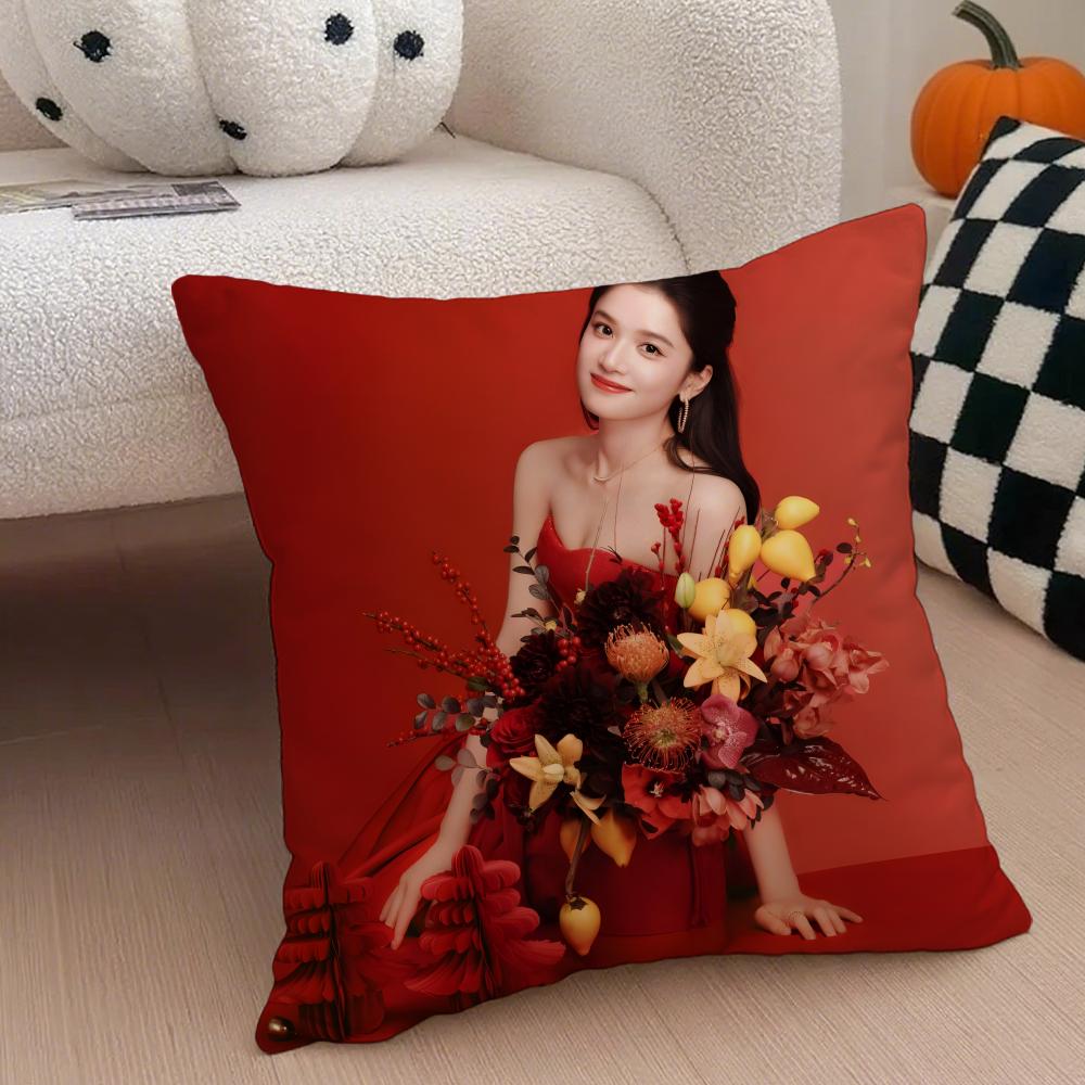 New Fashion Chinese Star ZZhang Jingyi Cushion Cover Throw Pillow Cover Hidden Button Durable Polyester Chair Cushion