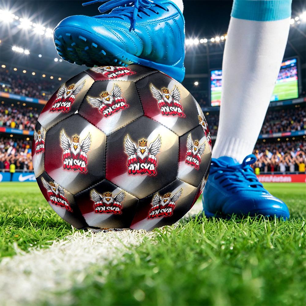 Poland Football Printed Size 5 Soccer Ball Wear Resistant Standard Adult Training Football Fan Gift for Indoor Outdoor Match Sports