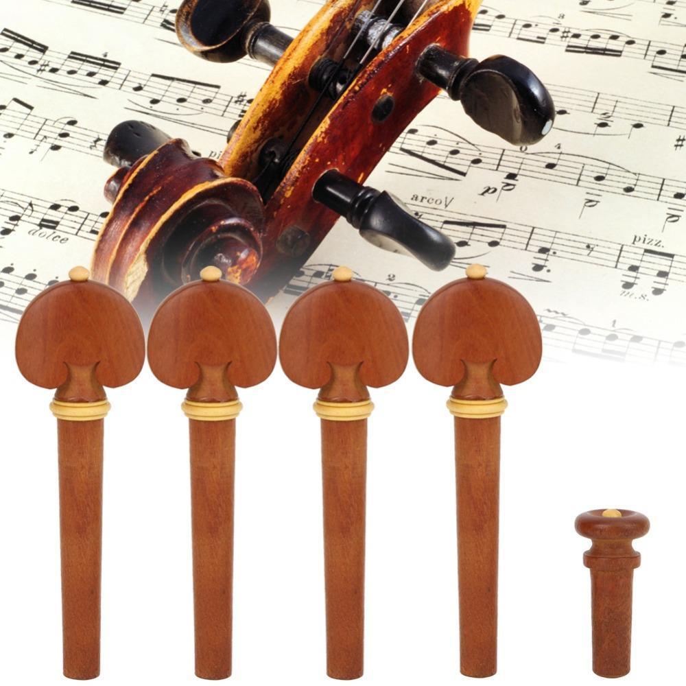 Jujube Wood Violin Tailpiece Set Wooden Color Violin Chin Rest  Violin Replacement