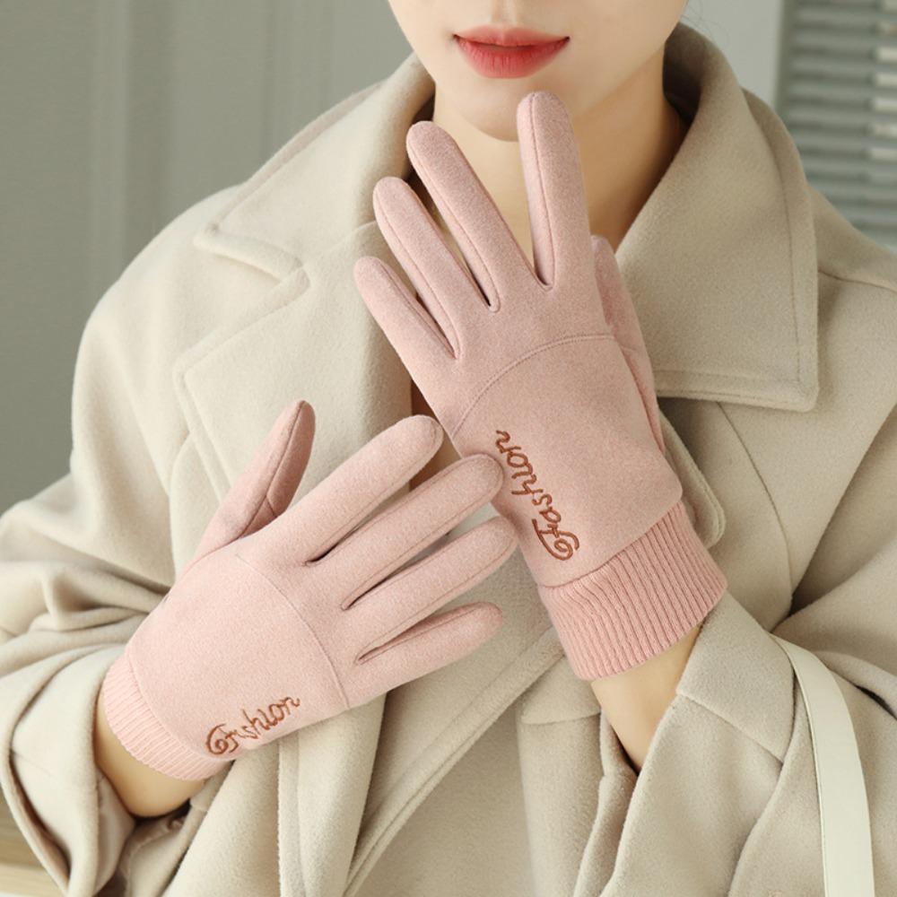 

Full Finger Touch Screen Gloves Touchable Screen Skiing Gloves Full Finger Gloves Autumn Winter Women Pink