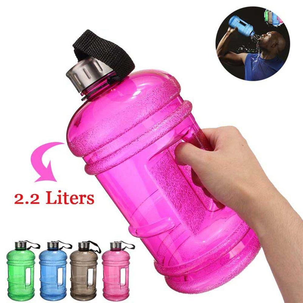

with Handle Sport Bottle 2.2L Large Capacity Water Bucket Workout 2.2L Plastic Water Bottle Gym ярко-розовый