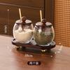 Antique Glass Seasoning Jar Set Home Kitchen High-value Seasoning Jar with Lid Seasoning Box Salt Bottle Kitchen Supplies