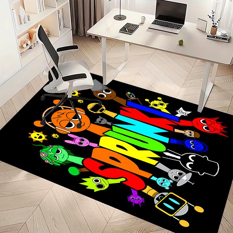 Sprunki1 Printed Absorbent Washable Carpet, Non-Slip Bathroom Mats, Kitchen Rugs, Yoga Mat,Living Room Entrance, Camping Picnic Rugs