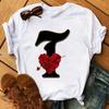 Rose ABC Alphabet Graphic Print White Tee Women Casual Loose Oversize Shirt Top Daily Wear Durable Plus Size Short Sleeve