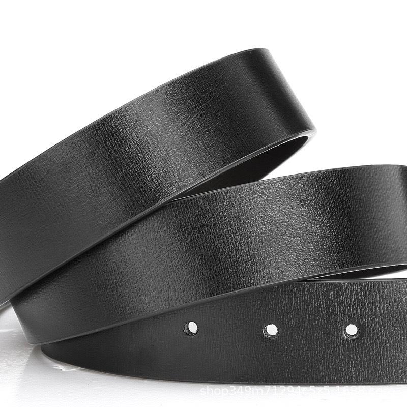 Men's Genuine Cowhide Leather Perforated Belt Strap Without Buckle