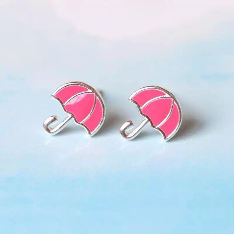 Серьги из стерлингового серебра 925 пробы Beixi Sweet Pink - Милые Кавайные Серьги-Аксессуары для Девочек