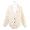 Celine [Excellent Condition/Domestic Authentic] 2A551374D Walnut Button Wool X Cashmere Cable Knit Cardigan/ Tops S whiteUsed