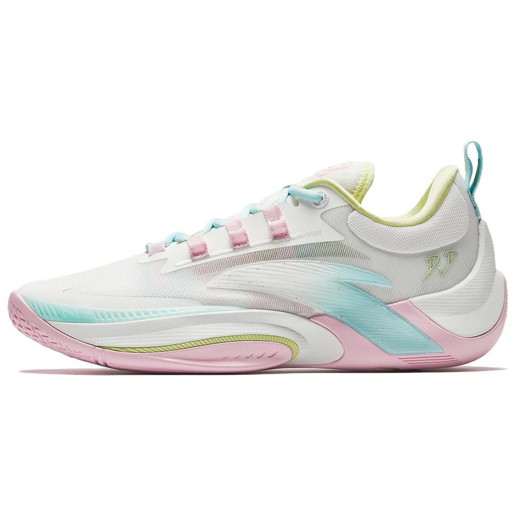New Anta Instantaneous 1 Cushioning, Wear Resistant Low Top Basketball Shoes Men's White Pink Blue 912531109Q-2