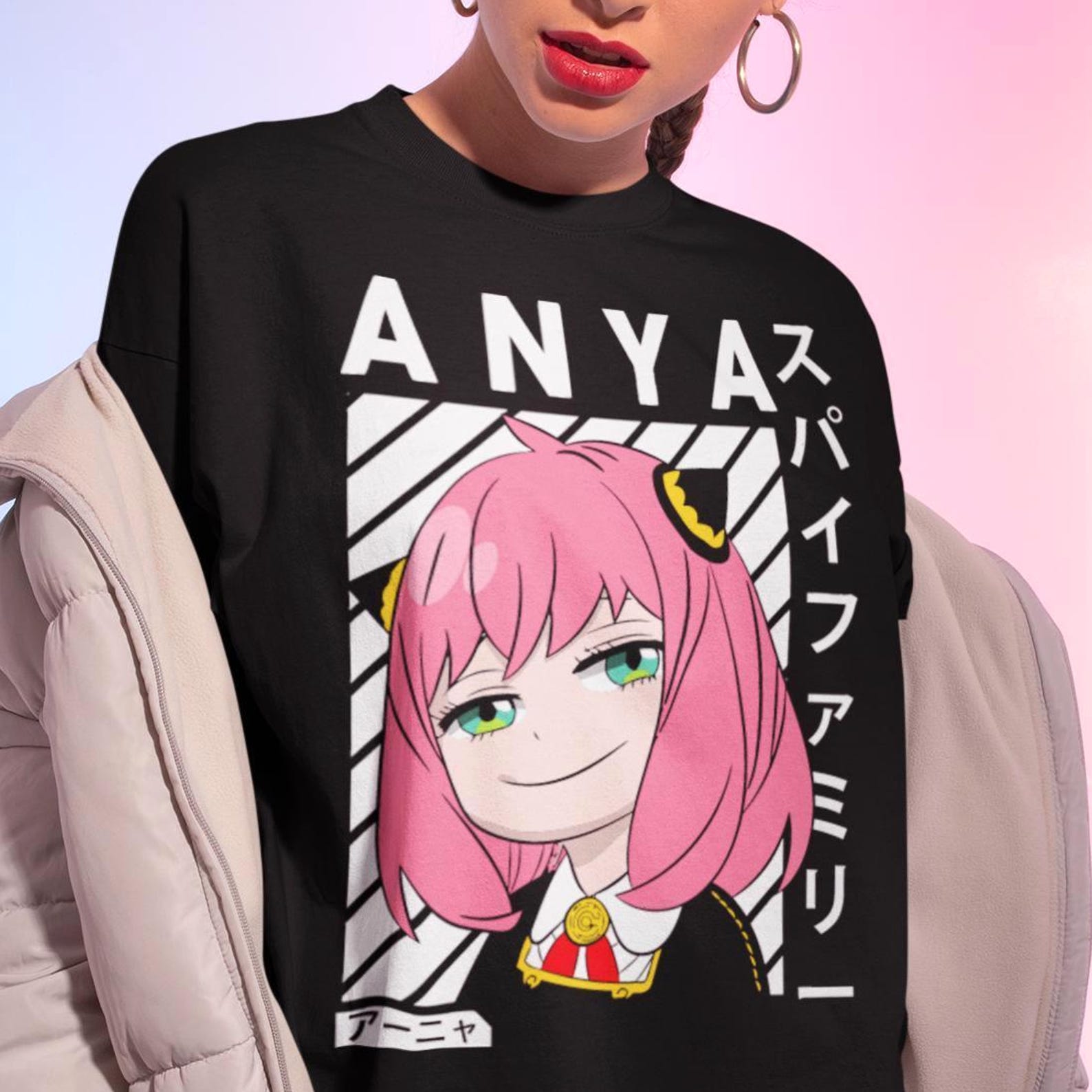Anya Forger T-Shirt – Spy Family Anime, Cosplay Cotton Tee S