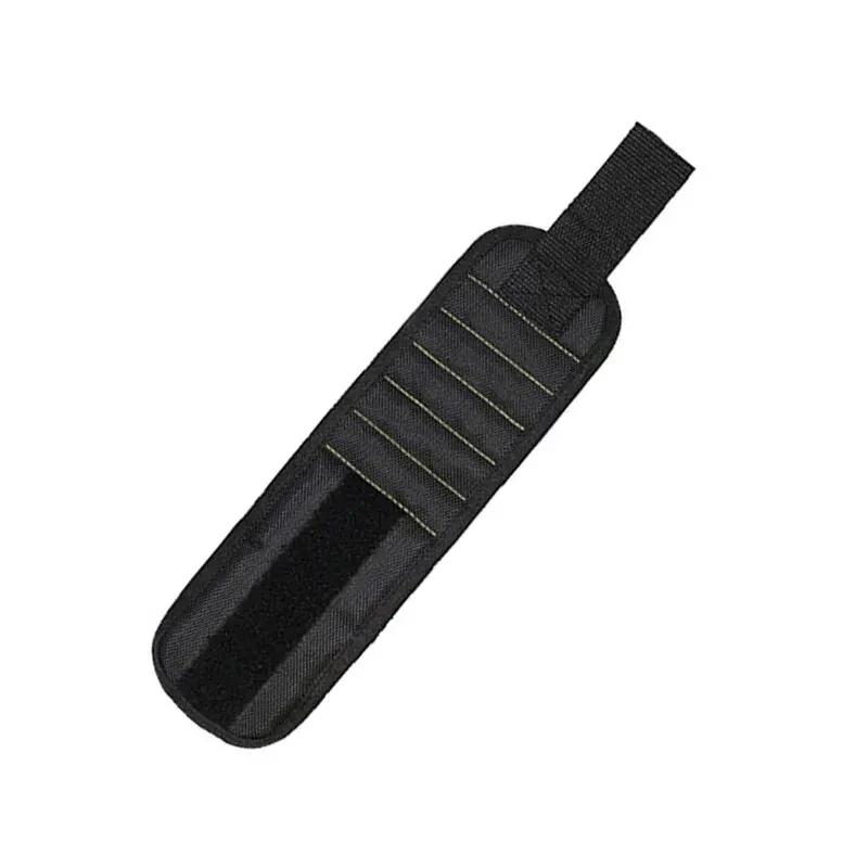 

Магнитный браслет для удержания винтов, гвоздей, сверл, ремни для держателей запястных инструментов с сильными магнитами, пять рядов по десять магнитов чёрный