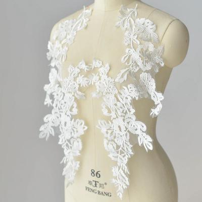 High-Grade Cotton Thread Embroidery Lace Accessories Wedding Dress Veil Handmade Diy Material Clothing Decoration Accessories White