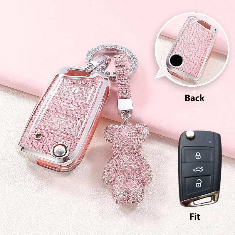 Crystal Tpu Key Case For Vw For Golf 7 Mk7 Skoda Seat 2014   Fob Hull Octavia Combi Leon Ibiza Cuptra Flip Key Cover Fob