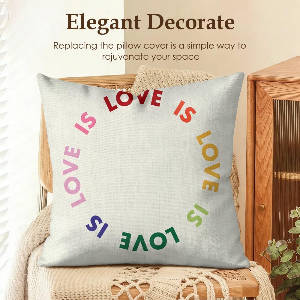 Cool Lgbt Pattern Cushion Cover Natural Linen Organic Fabric DoubleSided Printing Sofa Home Decor Gift Pillow Case