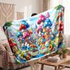 Smurfs Personalized Flannel Blanket, Custom Printed Text Name, Warm Soft Blanket For Couch Bed