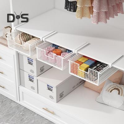 Hanging Pullout Drawer Rustproof Corrosion Resistant Large Capacity Sliding Under-Shelf Accessories Storage Bin