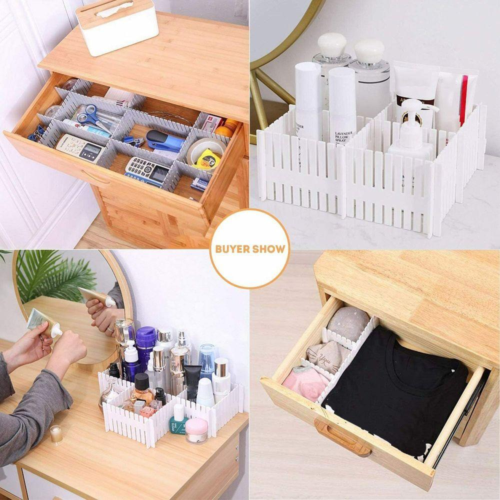 Makeup Clapboard Partition Storage Organizer Plastic Grid Separator Board Extendable DIY Drawer